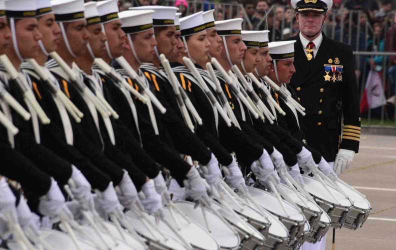 ACADEMIA POLITÉCNICA NAVAL DESFILÓ EN EL DÍA DE LAS GLORIAS DEL EJÉRCITO DE CHILE.