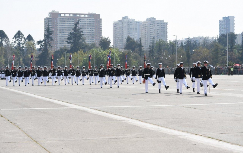 ACADEMIA POLITÉCNICA NAVAL DESFILÓ EN EL DÍA DE LAS GLORIAS DEL EJÉRCITO DE CHILE.