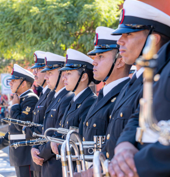 ACADEMIA POLITÉCNICA NAVAL DESTACÓ CON SU BANDA EN ANIVERSARIO DE CANELA
