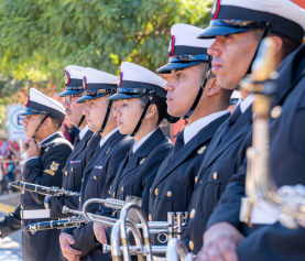 ACADEMIA POLITÉCNICA NAVAL DESTACÓ CON SU BANDA EN ANIVERSARIO DE CANELA