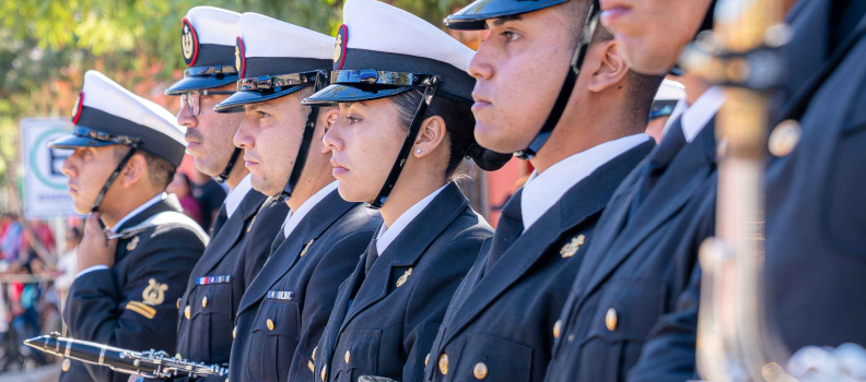 ACADEMIA POLITÉCNICA NAVAL DESTACÓ CON SU BANDA EN ANIVERSARIO DE CANELA